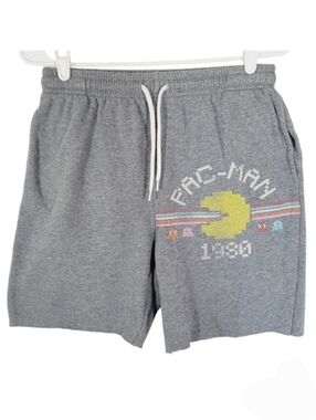 1548 * Pac-Man Cutoff Graphic Shorts Grey Size M Pacman